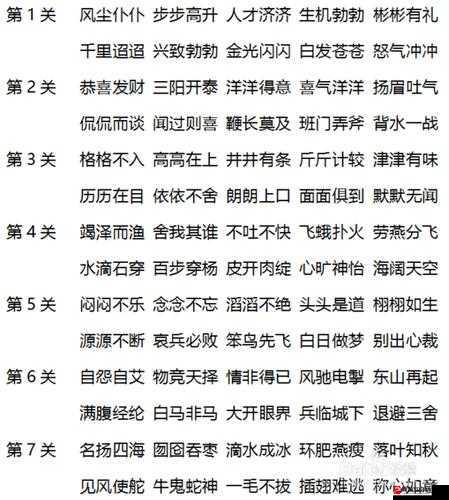 微信成语消消消第16关详细图文解析及全关卡通关攻略